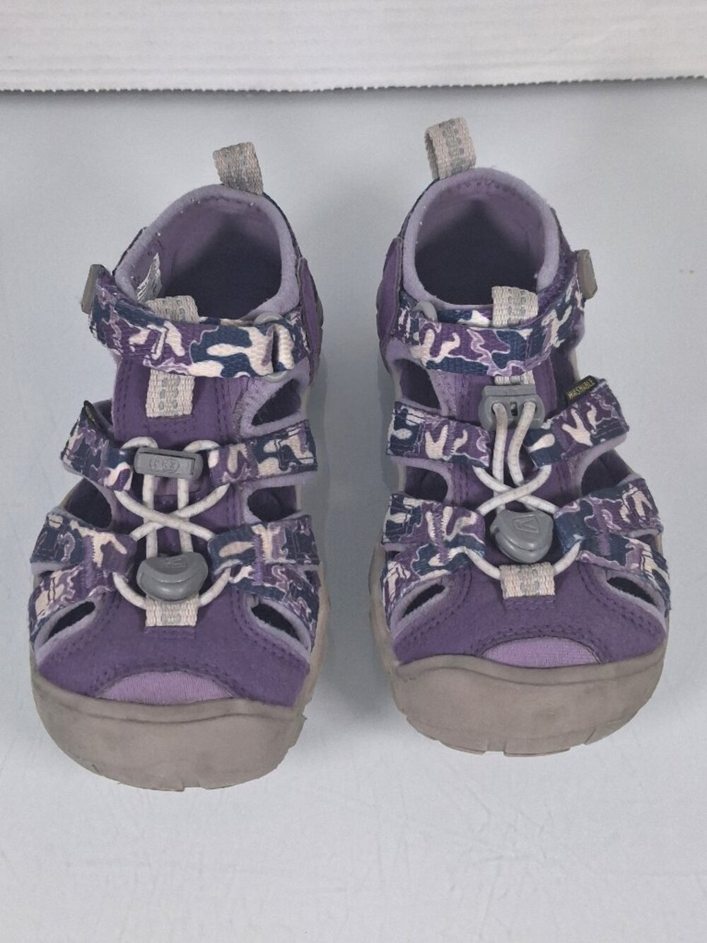 Girls KEEN Kids Seacamp II Water Sport Sandals Size 10 Purple Camo Washable